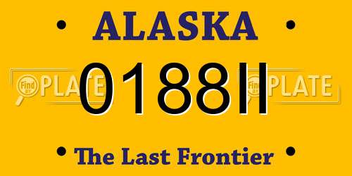 0188II Alaska License Plate