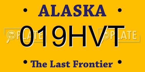 019HVT Alaska License Plate