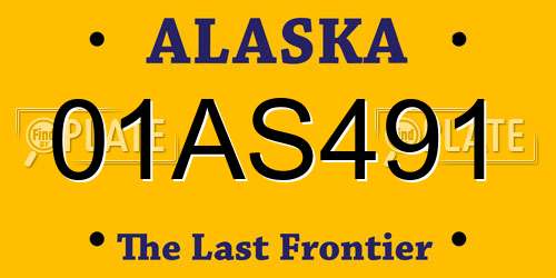 01AS491 Alaska License Plate