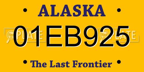 01EB925 Alaska License Plate