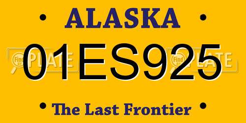 01ES925 Alaska License Plate