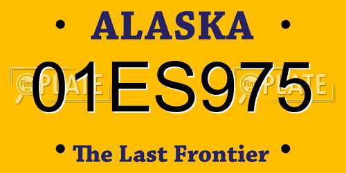 01ES975 Alaska License Plate
