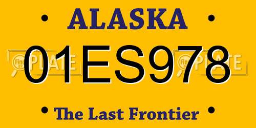 01ES978 Alaska License Plate