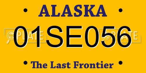 01SE056 Alaska License Plate