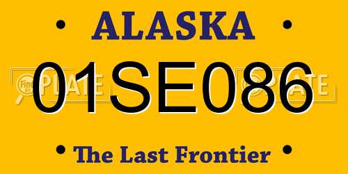 01SE086 Alaska License Plate