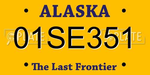 01SE351 Alaska License Plate