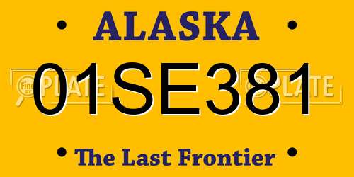 01SE381 Alaska License Plate