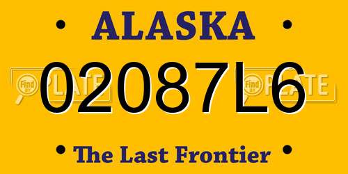 02087L6 Alaska License Plate