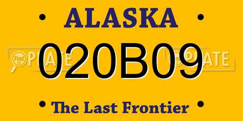 020B09 Alaska License Plate