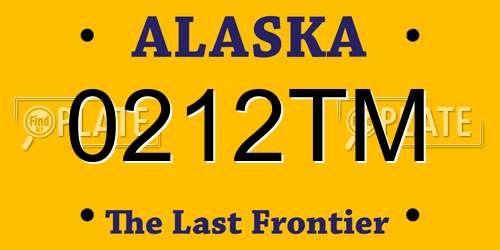 0212TM Alaska License Plate