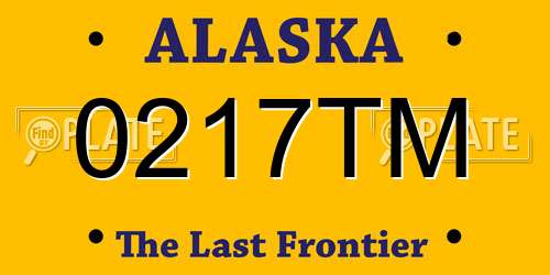 0217TM Alaska License Plate