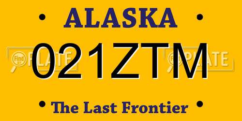 021ZTM Alaska License Plate