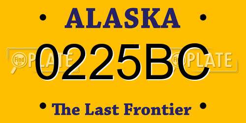 0225BC Alaska License Plate