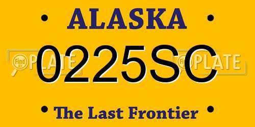 0225SC Alaska License Plate