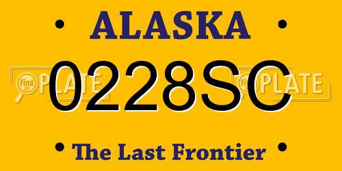 0228SC Alaska License Plate
