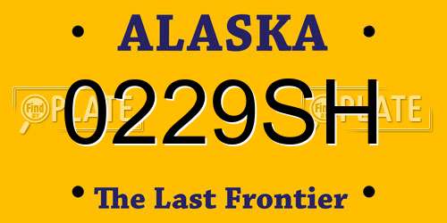 0229SH Alaska License Plate