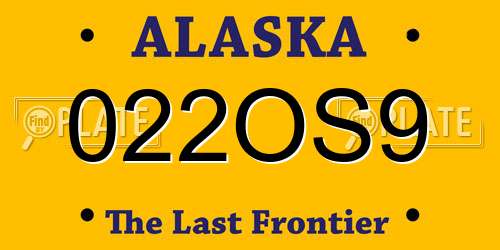 022OS9 Alaska License Plate