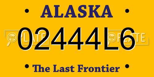 02444L6 Alaska License Plate