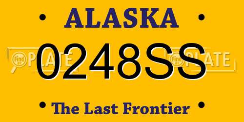 0248SS Alaska License Plate