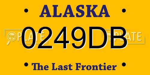 0249DB Alaska License Plate