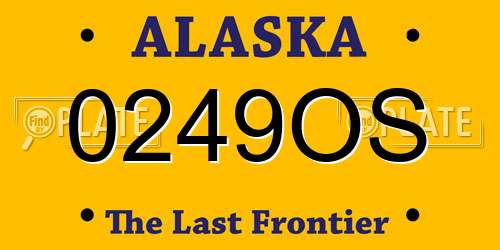 0249OS Alaska License Plate