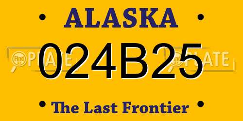 024B25 Alaska License Plate