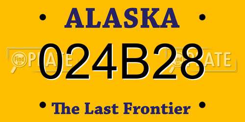 024B28 Alaska License Plate