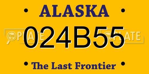 024B55 Alaska License Plate