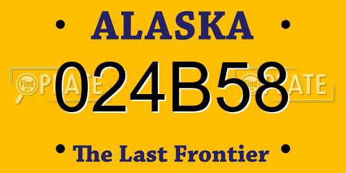 024B58 Alaska License Plate