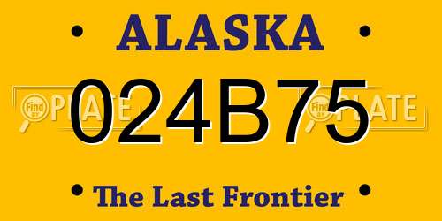 024B75 Alaska License Plate