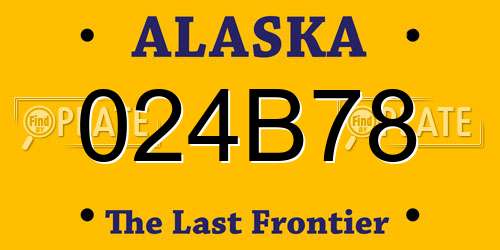 024B78 Alaska License Plate