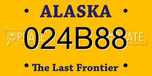 024B88 Alaska License Plate