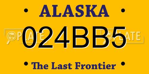 024BB5 Alaska License Plate