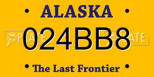 024BB8 Alaska License Plate