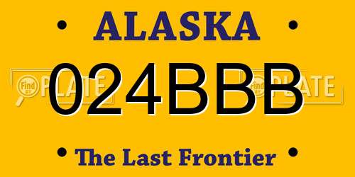 024BBB Alaska License Plate