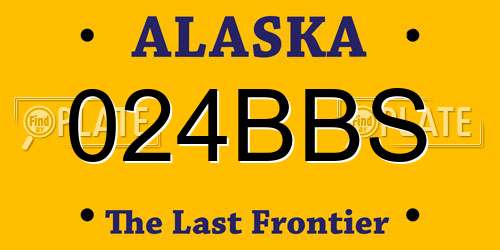 024BBS Alaska License Plate
