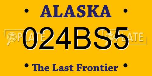 024BS5 Alaska License Plate