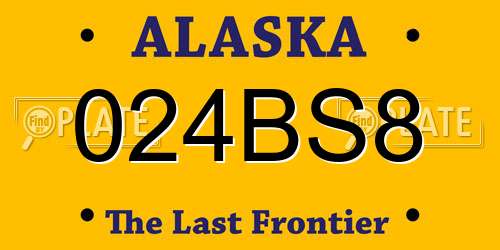 024BS8 Alaska License Plate