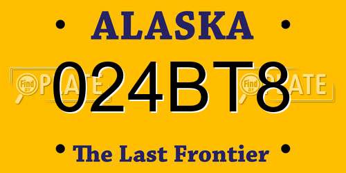 024BT8 Alaska License Plate