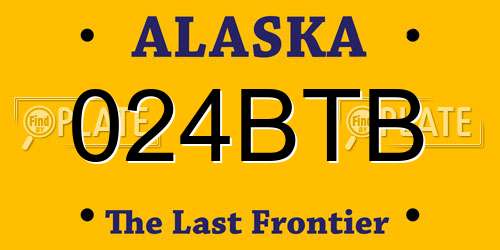 024BTB Alaska License Plate
