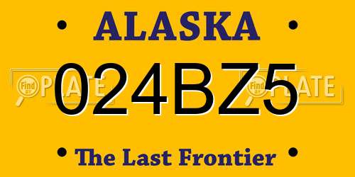 024BZ5 Alaska License Plate