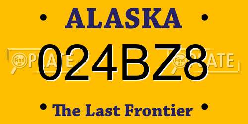 024BZ8 Alaska License Plate