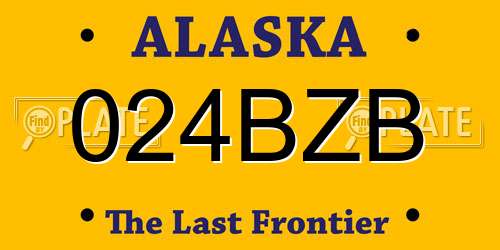 024BZB Alaska License Plate