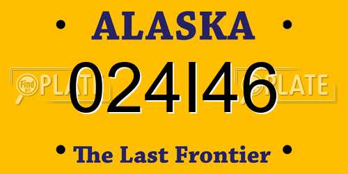 024I46 Alaska License Plate