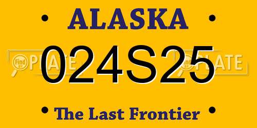 024S25 Alaska License Plate
