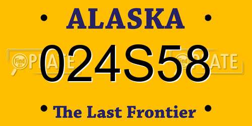 024S58 Alaska License Plate