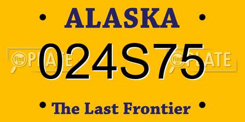 024S75 Alaska License Plate