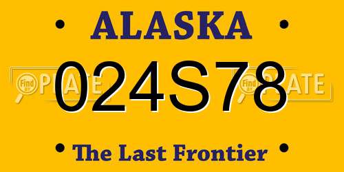 024S78 Alaska License Plate