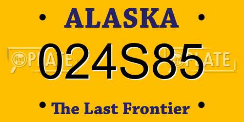 024S85 Alaska License Plate