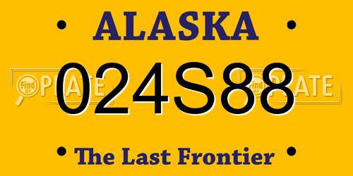 024S88 Alaska License Plate